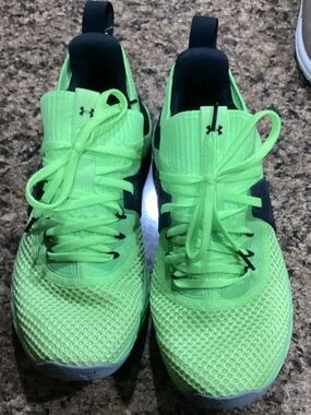 Under Armour Kids Neon Green Lace-Up Athletic Sneakers